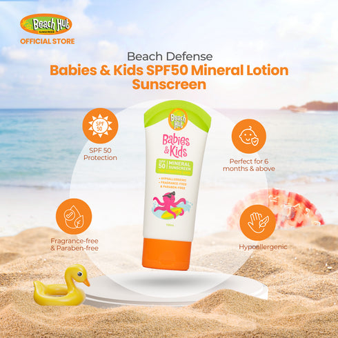 Beach Hut Sunscreen Babies & Kids SPF50 Mineral Lotion Sunscreen 100mL