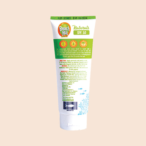Beach Hut Naturals Reef Safe SPF50 100ml Lotion Sunscreen