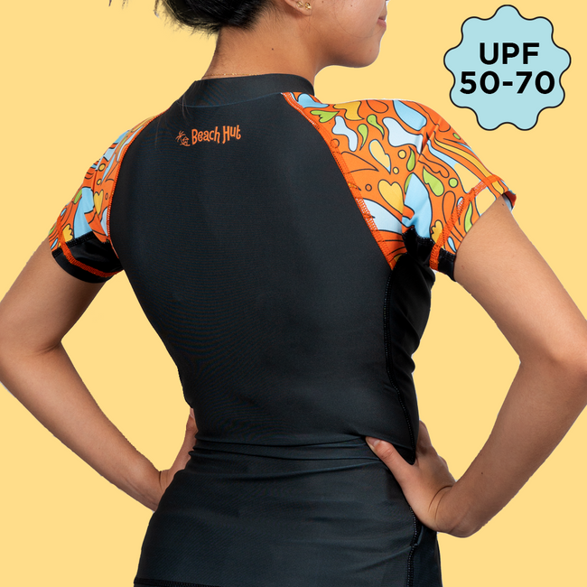 Beach Hut Women's Rash Guard with Ultraviolet Protection Factor (UPF) 50-70 Main Image