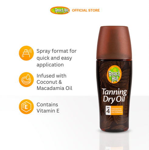 Beach Hut Tanning Dry Oil SPF4 150ml with Coconut & Macadamia Oil