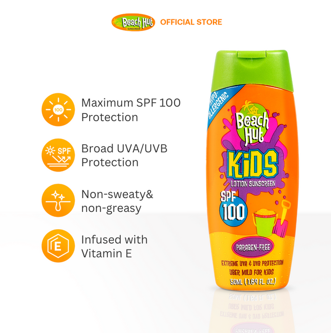 Beach Hut Kids SPF 100 Lotion Sunscreen 50ml Main Image