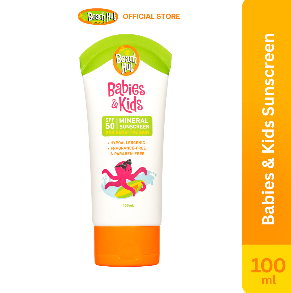 Beach Hut Sunscreen Babies & Kids SPF50 Mineral Lotion Sunscreen 100mL