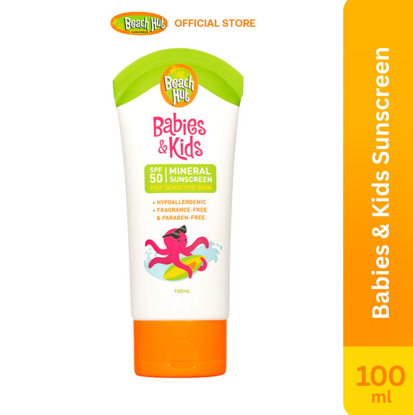 Beach Hut Sunscreen Babies & Kids SPF50 Mineral Lotion Sunscreen 100mL