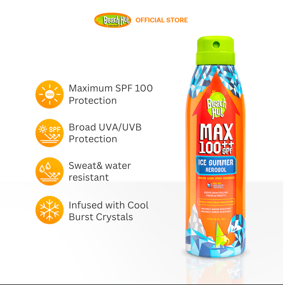 MAX SPF 100 ++ Ice Summer Aerosol Sunscreen Body Spray 177mL