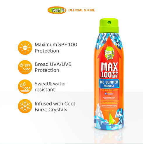 Beach Hut Max 100++ SPF Ice Summer Aerosol 177ml
